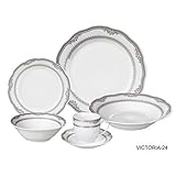 Lorren Home Trend Lorenzo Victoria Porcelain 57pc Dinnerware Set Thumb #2