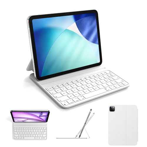 HOU Étui Clavier Compatible avec iPad Pro 11 (2018-2022) | Air 11 Pouces (M4/M3/M2, 2026/2025/2024) | Air 5e/4e Génération, Deux Angles de Soutien,...