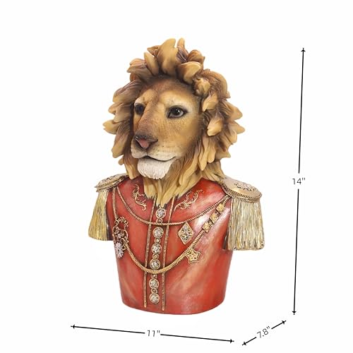 Estatua Busto León Real Rojo de Resina 14"x11"x7.8" miniatura 3