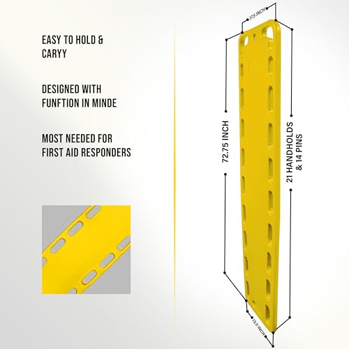 EMS XTRM Rescue Kit Comprehensive Emergency Support with Spine Board, Head Immobilizer, Trauma Bag & 10-Point Strap - Durable, Lightweight for First Responders, Yellow