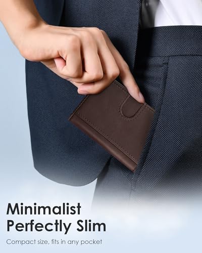 Image of QLD RFID Wallet for Men - Smart Pop up Card Holder - Trifold, Slim, Minimalist Wallet for Front Pocket, 9-11 Cards Capacity | ID Window | Cash Slot | Magnetic Closure