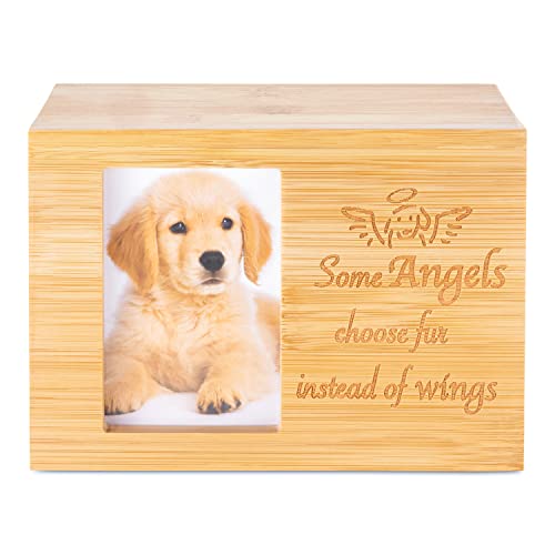 CONVERGING SKIES Pet Urns for Dogs Ashes – Elegant, Personalized, Giftable Pet Memorial Box with Picture Frame, Secure Wooden Keepsake Cremation Urn