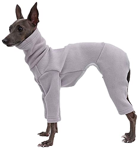 Abrigo para perro, suéter de forro polar de terciopelo cálido con piernas, pijama de invierno resistente al viento con cuello alto para perros pequeños, medianos y grandes