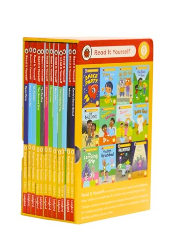 Read It Yourself with Ladybird: Phonics Readers Level 0: 12 Books Collection Box Set (Space Party, Pippa and the Pip, Go, Kit Cat!, Tim, Bess and Tess, The Big Dog, Banana Muffins and More)