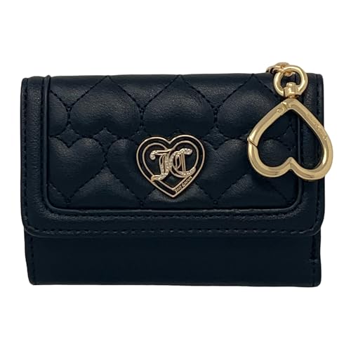 Juicy Couture Double Sided Trifold Wallet (Liquorice Heart Quilt), 13JCCECJC