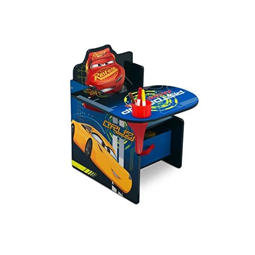 Delta Children Chair Desk with Storage Bin - Ideal for Arts & Crafts, Snack Time, Homeschooling, Homework & More, Disney/Pixar Cars