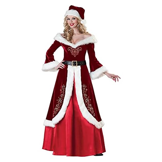 Kelandoom Costume De Noël Fête Robe Mère Noël Femme Luxe Avec Jupe Sans Bretelles Pour Femmes Cocktail Vintage