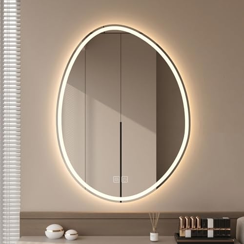 Miroir de salle de bain à LED antibuée réglable avec 3 températures