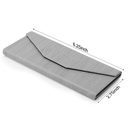 Image of 2 Pack Triangle Foldable Glasses Case Portable Magnetic Closure PU Leather Hard Shell Medium Size