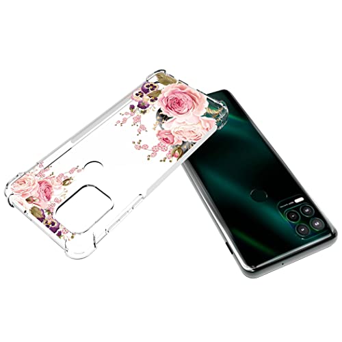Yerebel Case For Moto G Stylus 5G 2021 (Not Fit 4G), Motorola G Stylus 5G Cute Case, Clear Flexible Bumper Tpu Soft Rubber Silicone Cover Phone Case For Motorola Moto G Stylus 5G 2021 (Roseflower) #TOP5