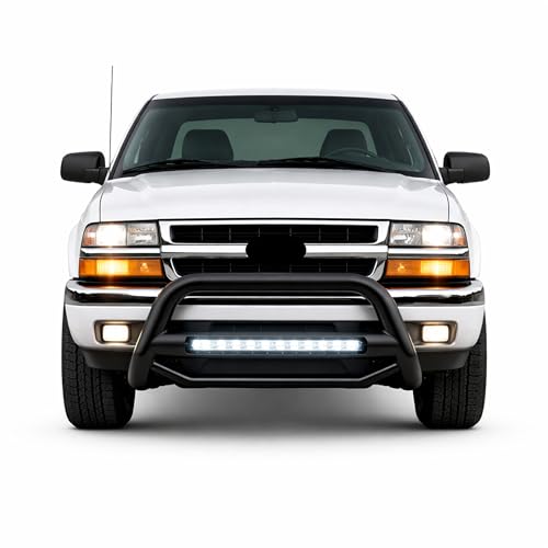 Image of Black Horse MAX Beacon Bull Bar No Skid Plate Black Compatible with 98-04 Blazer|98-04 Chevrolet S10|98-02 GMC S15 Jimmy|98-04 Sonoma|1998-2000 Isuzu Hombre|98-01 Bravada-MAB-GMB1701B