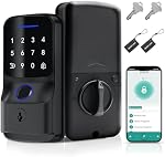 Verrouillage intelligent de la porte, BUXFMHT Serrure de porte à empreinte digitale, Verrouillage à écran tactile électronique avec verrouillage automatique, 5 Méthodes d'ouverture Verrouillage de porte électronique APP Contrôle de la porte d'entrée, Maison, Bureau, Appartement, Hote