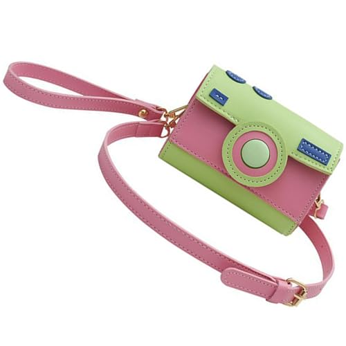 Sac à bandoulière appareil photo aux couleurs contrastées et cuir PU rose tendance