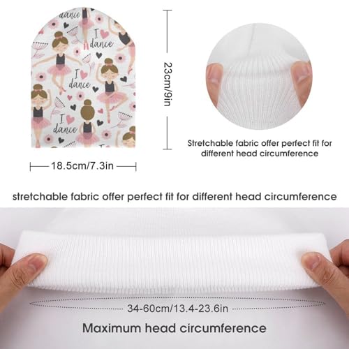 Ballerina Girls (2) Kids Beanie Hat for for Girls Boys Children Cap Winter Knitted Chemo Cancer Headwear Accessories Gifts Decoration Black2