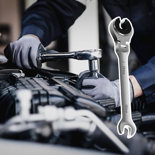 Llave para tubos con trinquete giratorio y tuerca abocardada doble 4
