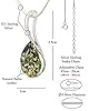 LIGURIUS NATURAL BALTIC AMBER STERLING SILVER 925 NECKLACE Green PENDANT Gemstone For Women & Silver Adjustable CHAIN Snake 45cm - 50 cm, Gift set #5