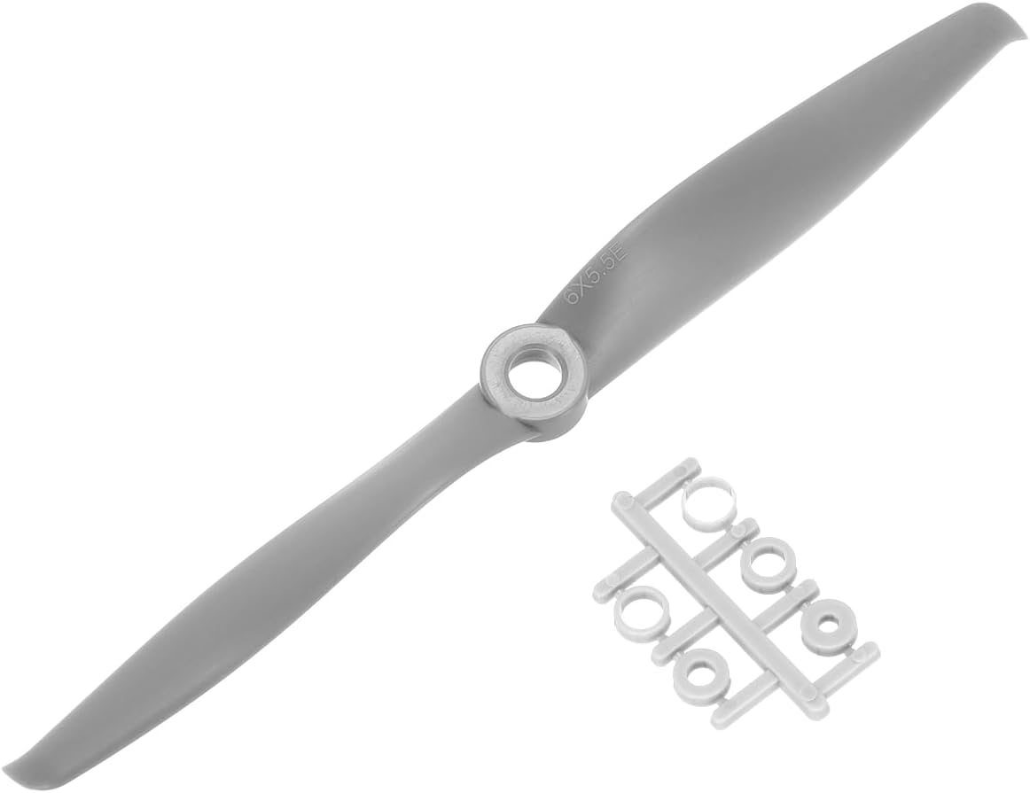 sourcing map 6x5.5 Inch Propeller RC Propellers 2-Vane Blades Props Gray with Adapter Rings for RC Airplane Aircraft Prop Replacement