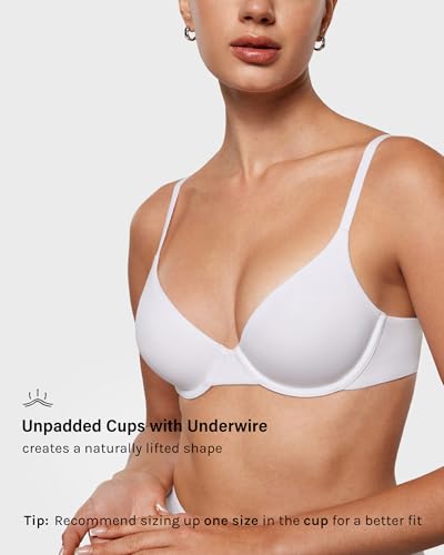 Image of INLYRIC Women's Inbarely Plus Demi Bra Balconette Unlined Underwire No Padding Plunge Bras Comfortable