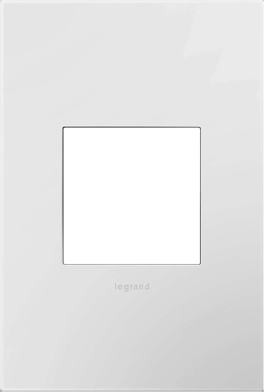 Legrand adorne Gloss White, 1-Gang Screwless Wall Plate, AWP1G2WH6 (White-on-Black Backer)