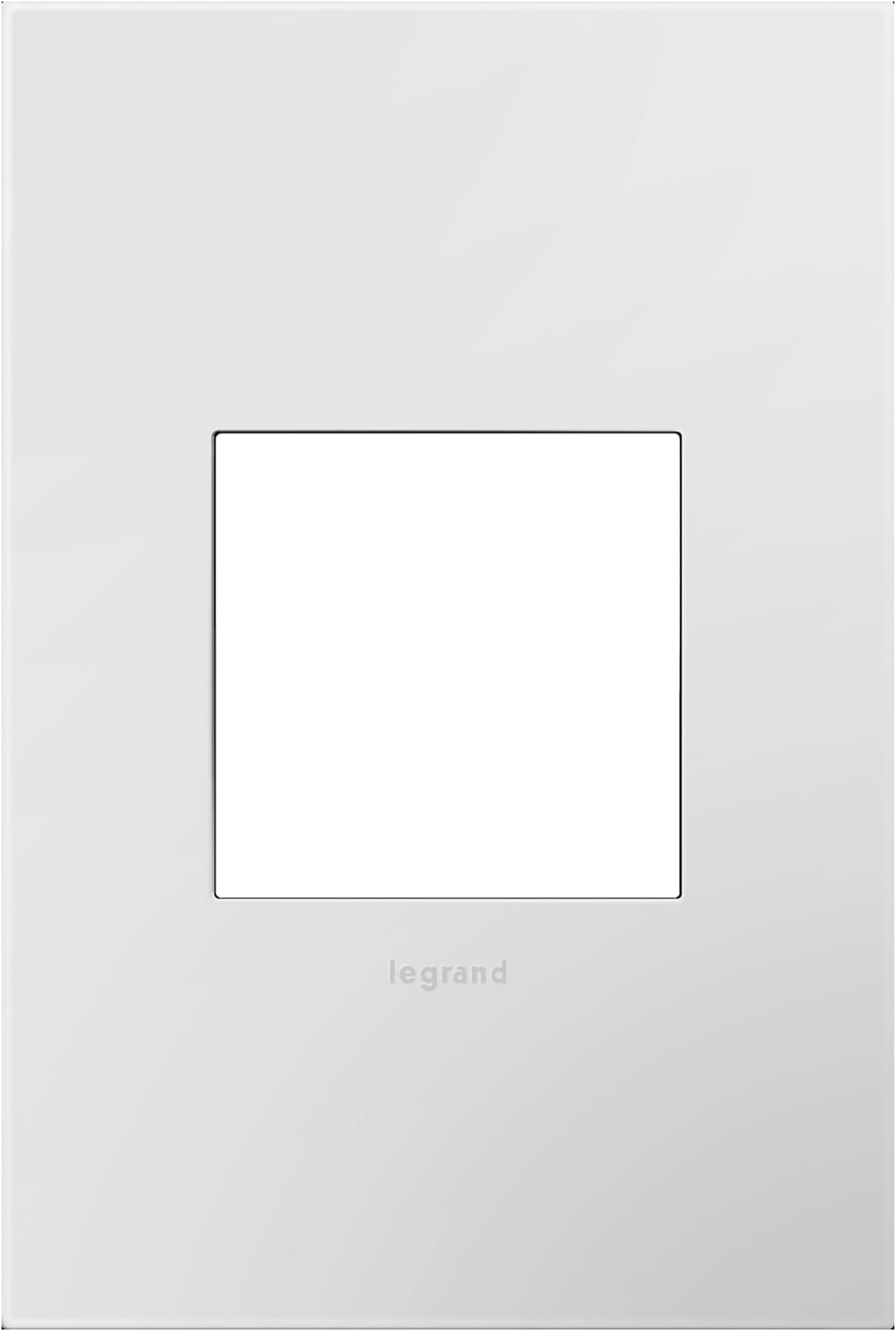 Legrand adorne Gloss White, 1-Gang Screwless Wall Plate, AWP1G2WH6 (White-on-Black Backer)