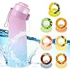 Lofrritp Air Bottiglia d'acqua 650ML Senza BPA Borracce con 7 Cialde Aromatiche Tritan Cialde Aromi Frutta Profumate Borraccia Prova di Perdite 0% Calorie 0% zucchero con Cannuccia per Fitness