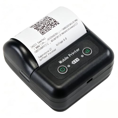 Image of Mobile Thermal Receipt Printer, Bluetooth USB Rechargeable Barcode Bill