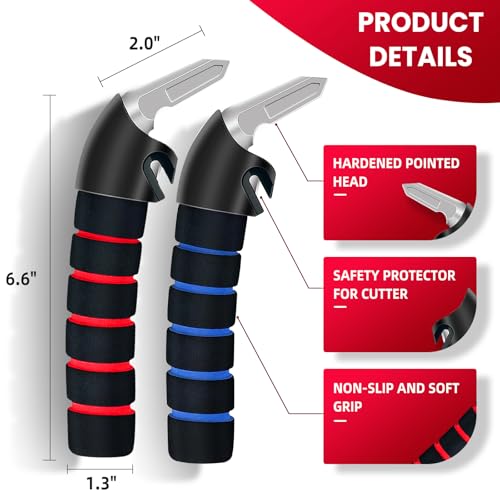 Image of KOUNATSURI Car Handle Assist for Elderly Car Door Handle Multifunction Handle Car Door Latch Handle for Seniors and Handicapped(Blue, Red)