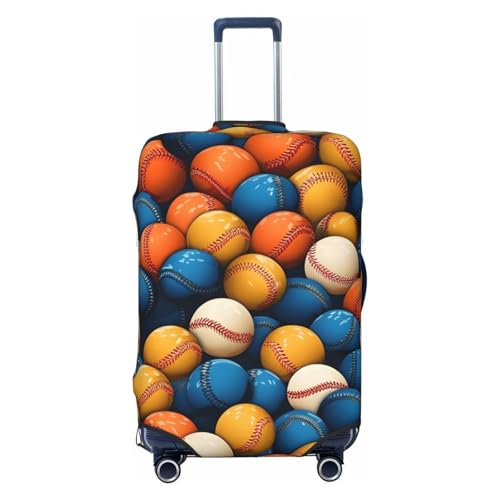 Colorful Baseball Travel Luggage Cover for Suitcase Anti-Scratch Fashion Suitcase Protector Washable Elastic Baggage Covers Fits 29-32 Inch Luggage for Travel Beach Holiday