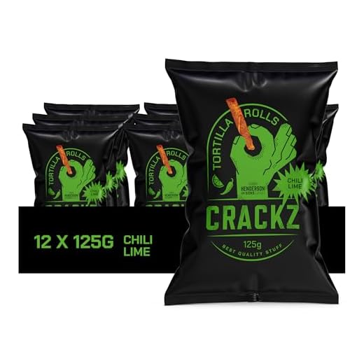 CRACKZ Tortilla Rolls Chili Lime – 12 x 125g Beutel – Feurig-frischer Gaming-Snack mit Crunch-Garantie & Sammelverpackung – Für Zocker, Streamer & Snack-Legenden