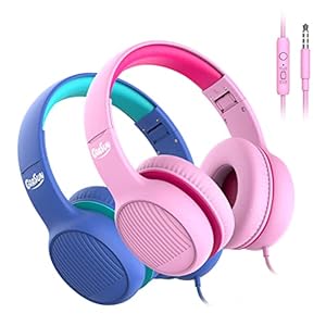 gorsun 2 Pack Premium A66 Kopfhörer für Kinder mit 85dB/94dB Lautstärkebegrenzung, in-line HD-Mikrofon, Audio-Sharing…