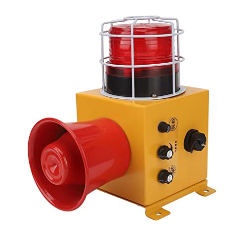 Industrial Sound and Light Alarm Maximum 130DB 9 Tones High Bright Warning Light Alarm Siren
