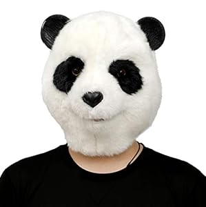 CreepyParty Halloween Kostüm Party Tierkopf Latex Maske Plüsch Panda Karneval Masken