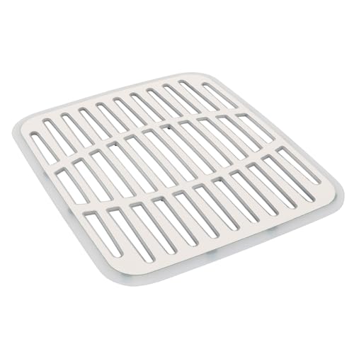 Spectrum Small Sink Mat Protector for Kitchen Sink with Raised Feet for Quick Drying and Water Flow, Soft Rubber Non Slip Surface Protects Dishes Glassware for Stainless Steel Sinks, Buttercream