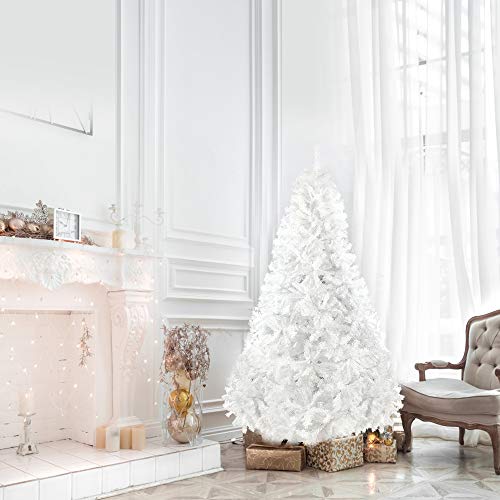 Dporticus 5' Premium Spruce Artificial Christmas Tree W/Metal Stand，White #TOP6