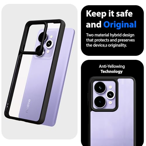 Image of KAPAVER Hybrid Series Back Cover Case Compatible with Realme 15 / Realme15 PRO 5G (PC+TPU) (Black)