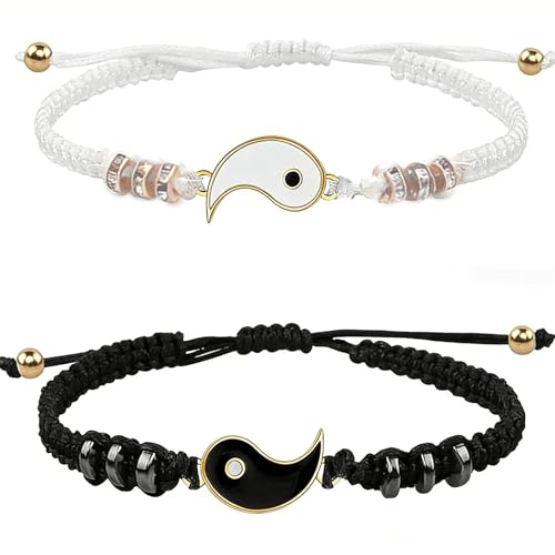 KNUIUYY 2 PCS Bracciale per Amicizia di Coppia, Bracciale Coppia
