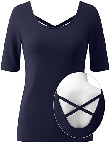 Regna X Women Short Sleeves Flare Tunic Tops for Leggings Flowy Shirt (Maternity/Plus Size/Standard Sizes)