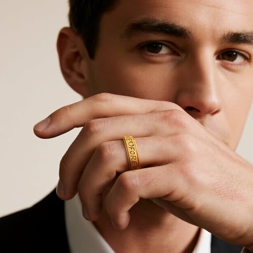 OreilleStar Fidget Anxiety Ring for Women: Stainless Steel Spinner Love Forever Symbol Promise Engagement Wedding Band Ring Gold Silver Black Size 5-103