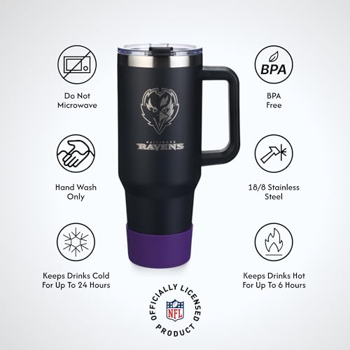 Image of The Memory Company Officially Licensed NFL - Baltimore Ravens 46oz Game Day Tumbler with Laser Engraved Team Logo