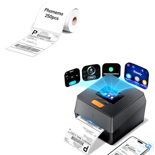 Image of Phomemo D420D Shipping Label Printer & Packs of 250pcs 4x6 Thermal Labels