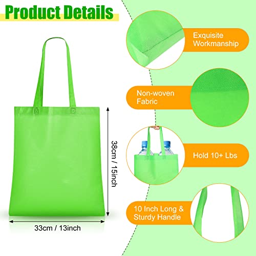 image for Jexine 50 Pack Non Woven Bags with Handles 13 x 15 Inch Reusable Tote 