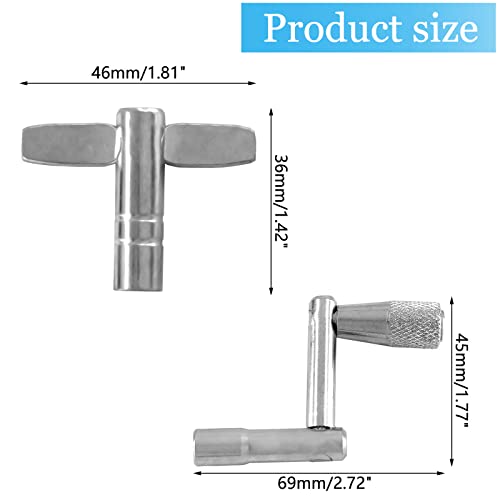 Biaungdo 2 Pcs Drum Tuning Wrench, Metal Drum Tuning Key & Continuous Motion Speed Key Universal Percussion For Instruments Drum Accessories #TOP1