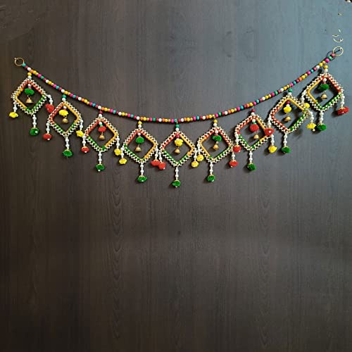 Image of Handmade Door Hanging Bandarwal Chudi Style Toran (TC-04) -Diwali New Year Inauguration Wedding Festival Home Decor Pooja (40 Inch X 6 Inch)