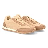 Sneakers da Donna dal Design Classico, con Comoda Suola Piatta dentellata e Chiusura con Lacci. Stampa a Tinta Unita, Ideali per la Stagione Autunno/Inverno. Kaki Talla 37