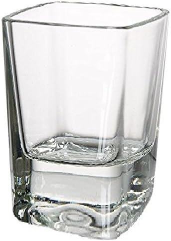 ircleware Square Shot Glasses, Set of 6, Heavy Base Glassware Drinking Cups for Whiskey, Vodka, Brandy, Bourbon and Liquor, 2.3 oz, Squarez