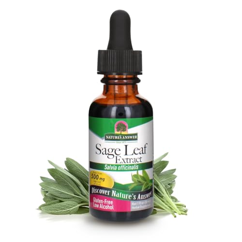 Nature's Answer Sage Leaf with Organic Alcohol, 1-Fluid Ounce