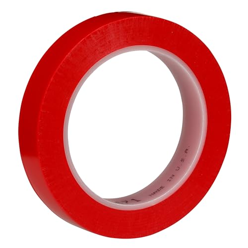 Image of 3M Vinyl Tape 471, 3 /4 in x 36 yd, Red, 1 Roll, Paint Alternative for Floor Marking, Social Distancing, Color Coding, Safety Marking