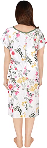 Utopia Care Women's Hospital Gown Soft Comfortable and Stylish Patient Gown, Large-X-Large, Floral White - Thumbnail 4