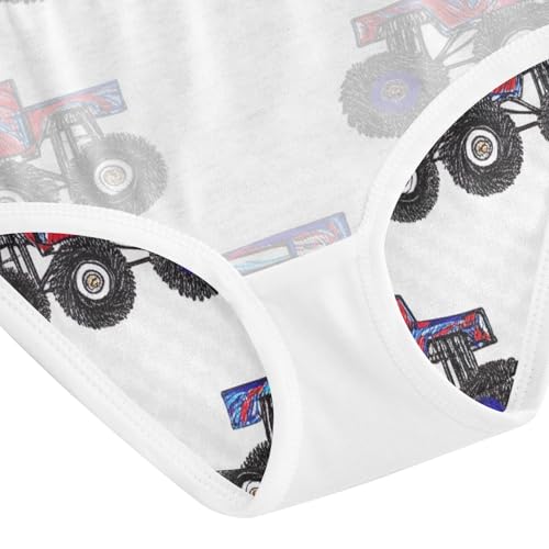Cute Cartoon Trucks White Toddler Girls Underwear 2t Cotton Girl Panties Cute Durable Kids Briefs Undies 5