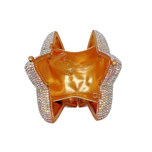 Image of Women Rhinestone Star Shape Clutch Purse Unique Crystal Evening Bag Luxury Chain Handbag for Wedding Cocktail Party | Rhinestone